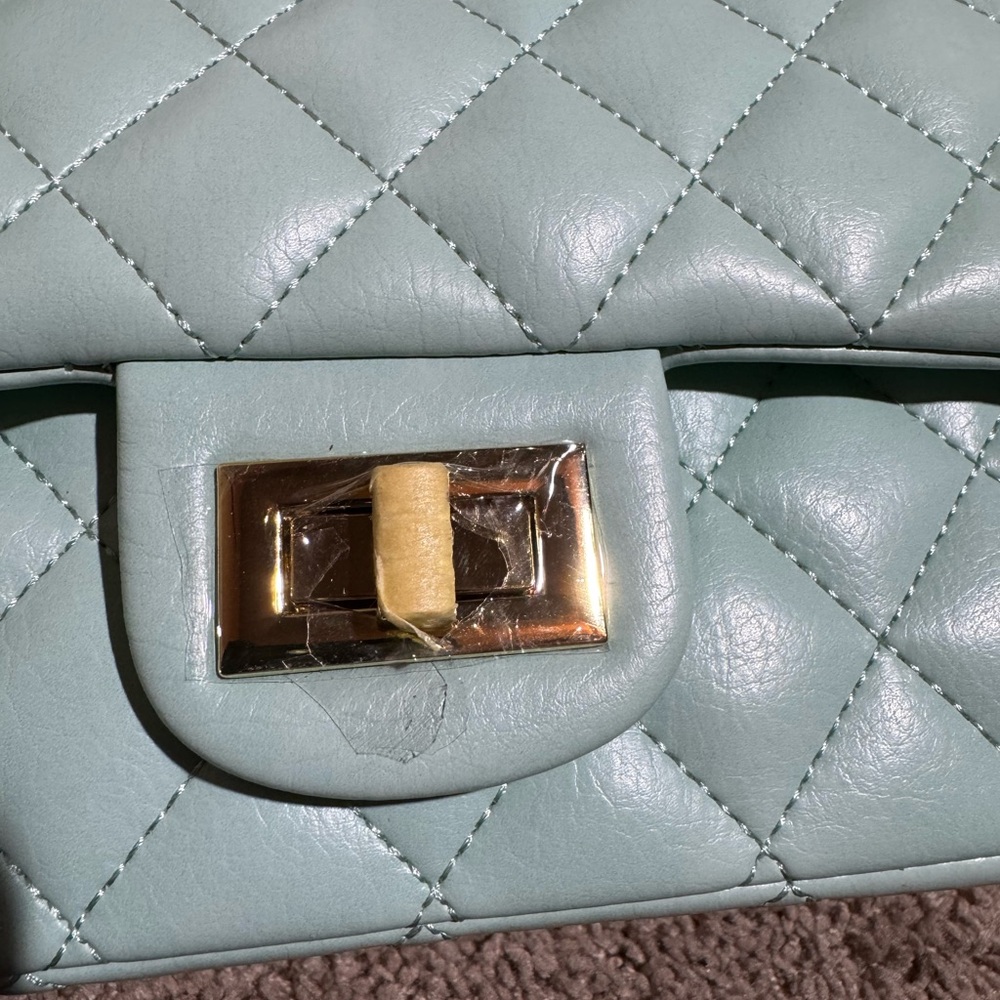 Mint Quilted Shoulder Bag - Picture 3 of 12